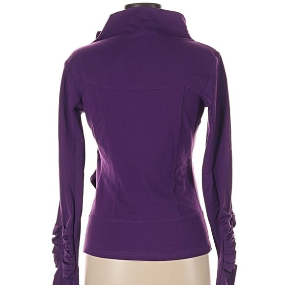 Karma Athletics San Suu Jacket Purple Ruffled Stretch Full Zip - Picture 2 of 3